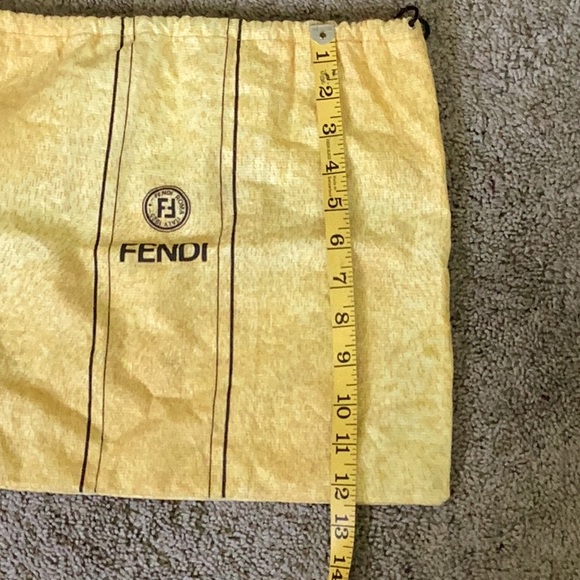 Authentic FENDI Logo Drawstring Dust Bag, Yellow FENDI Shoe good condition - Picture 7 of 7